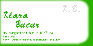 klara bucur business card